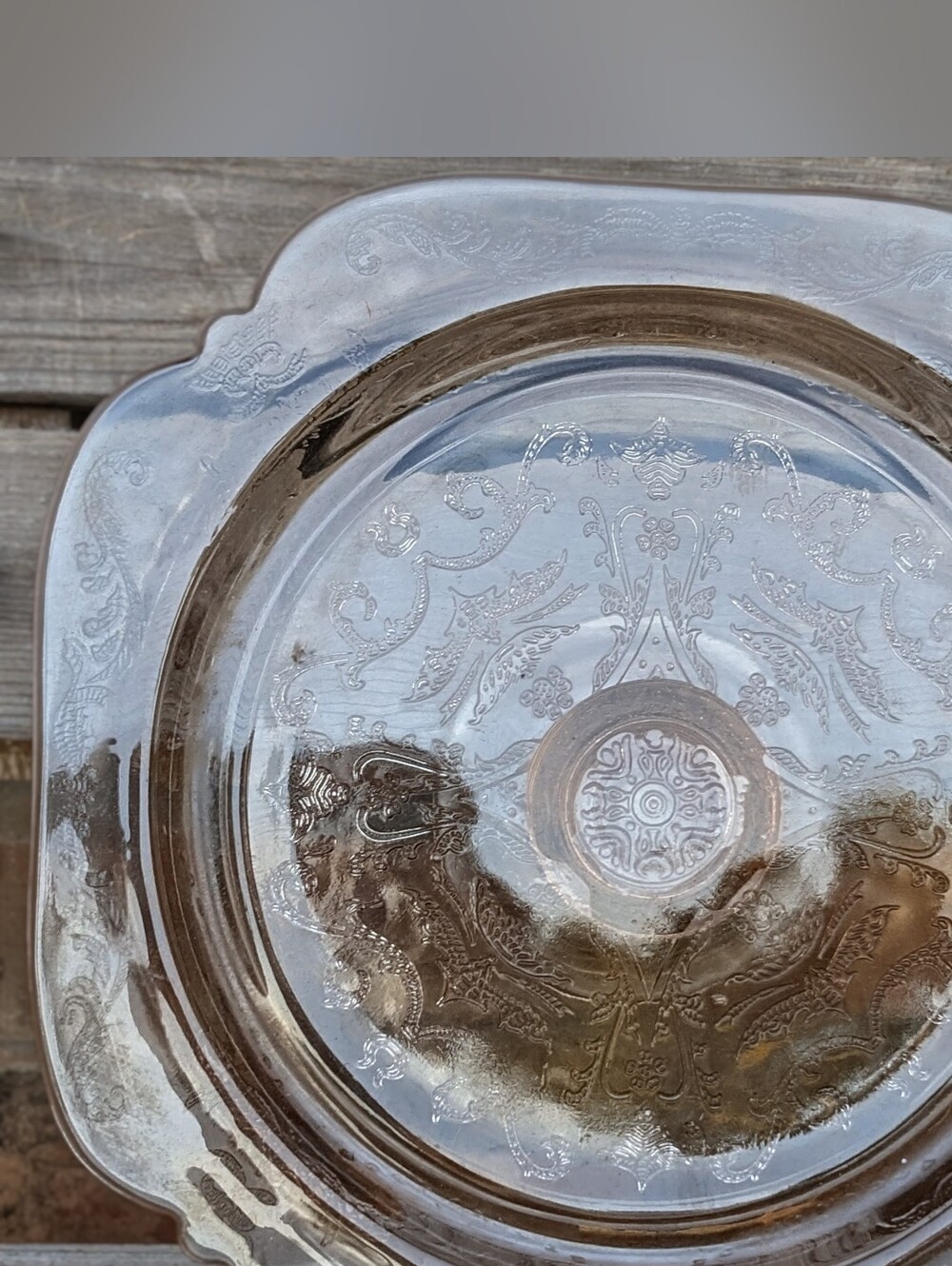 Indiana Glass Recollections Pink Pedestal Cake Plate